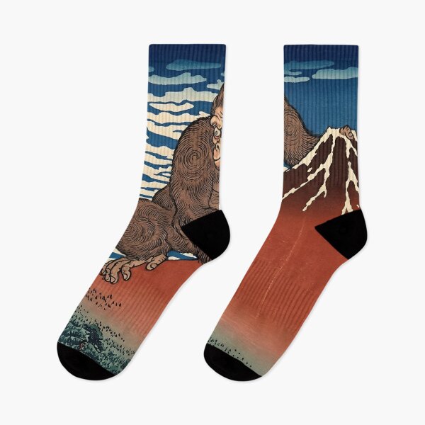 Item preview, King Kong Climbing Mt Fuji - Ukiyo-e Style Art designed and sold by Maangata Art.