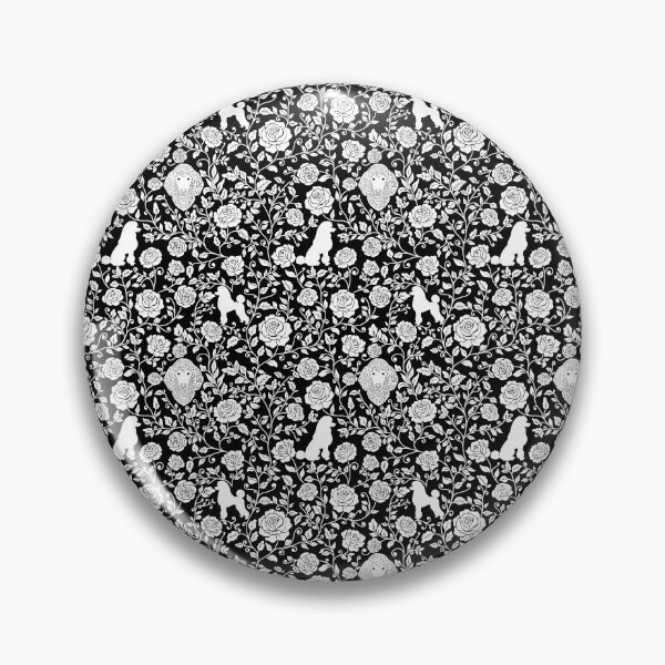 Item preview, Poodle Floral Silhouette Pattern | Elegant Dog Botanical Design in Black designed and sold by WildLakePatterns.