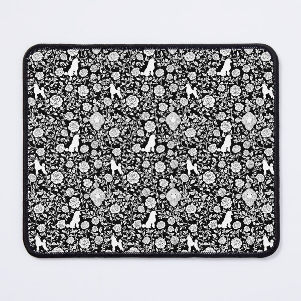 Item preview, Poodle Floral Silhouette Pattern | Elegant Dog Botanical Design in Black designed and sold by WildLakePatterns.
