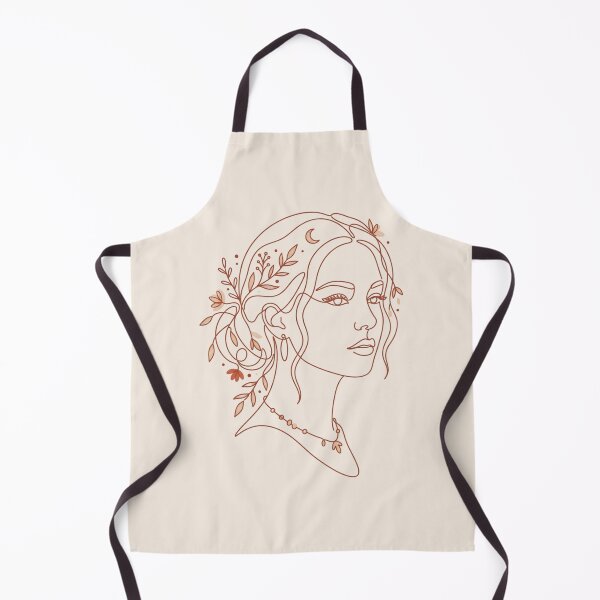 Item preview, Minimalist Boho Woman Face Line Art with Moon and Leaves designed and sold by Pickmash.