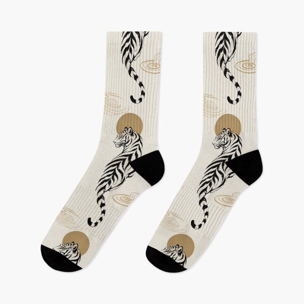 Item preview, Japanese Tiger Ink Art | Zen Nature Aesthetic Gold and Black Pattern designed and sold by MonNoir.