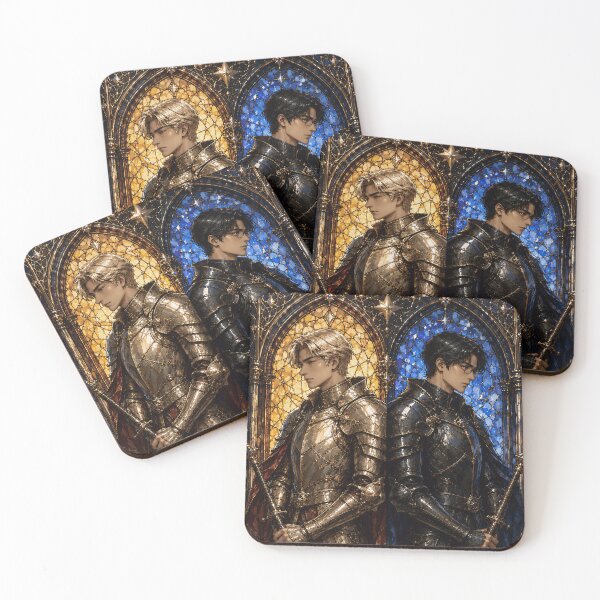 Item preview, Guardians of Twilight: Elegant Stained Glass Knights Art designed and sold by Soluna Studio.