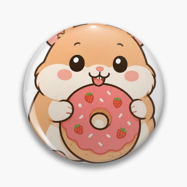 Item preview, Cute Chubby Hamster Holding a Strawberry Donut designed and sold by aashcreat.