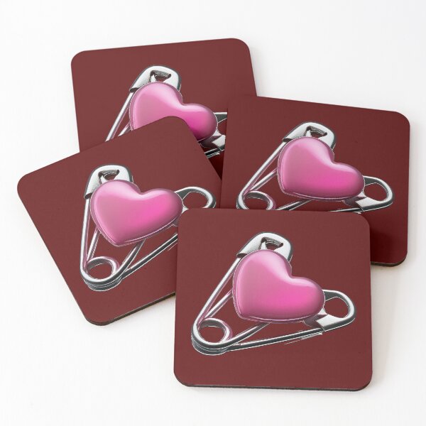 Item preview, Safety pin with glossy pink heart on black designed and sold by ChernivtsiSkoda.