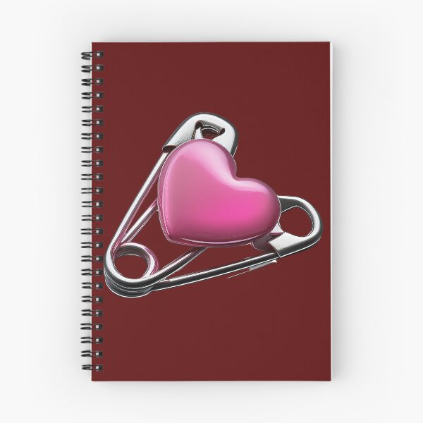 Item preview, Safety pin with glossy pink heart on black designed and sold by ChernivtsiSkoda.