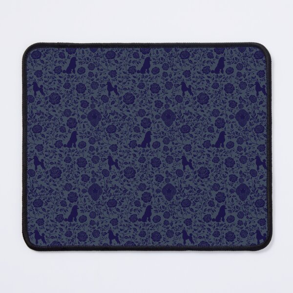 Item preview, Poodle Floral Silhouette Pattern | Elegant Dog Botanical Design in Blue designed and sold by WildLakePatterns.