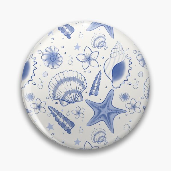 Item preview, beach blue sea shells summer seamless pattern designed and sold by mikrocosmox.