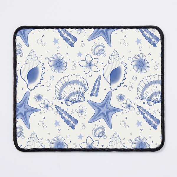 Item preview, beach blue sea shells summer seamless pattern designed and sold by mikrocosmox.