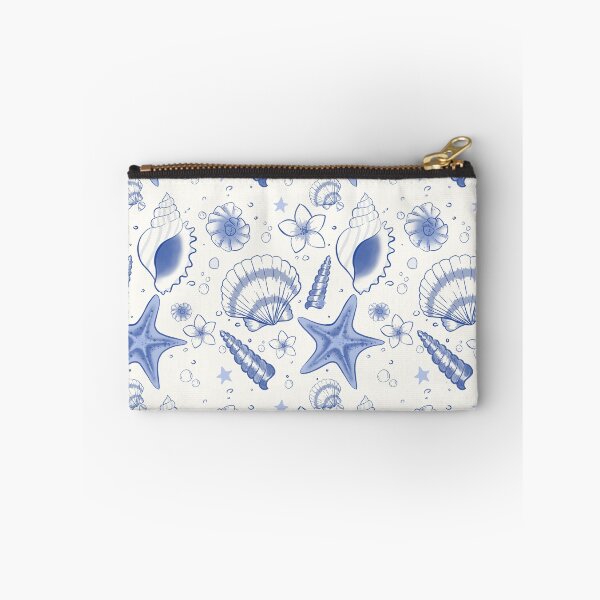 Item preview, beach blue sea shells summer seamless pattern designed and sold by mikrocosmox.