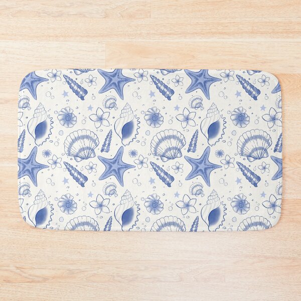 Item preview, beach blue sea shells summer seamless pattern designed and sold by mikrocosmox.