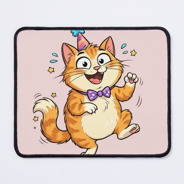 Item preview, Cute Party Cat Cartoon | Funny Birthday Cat design. designed and sold by arifali786.