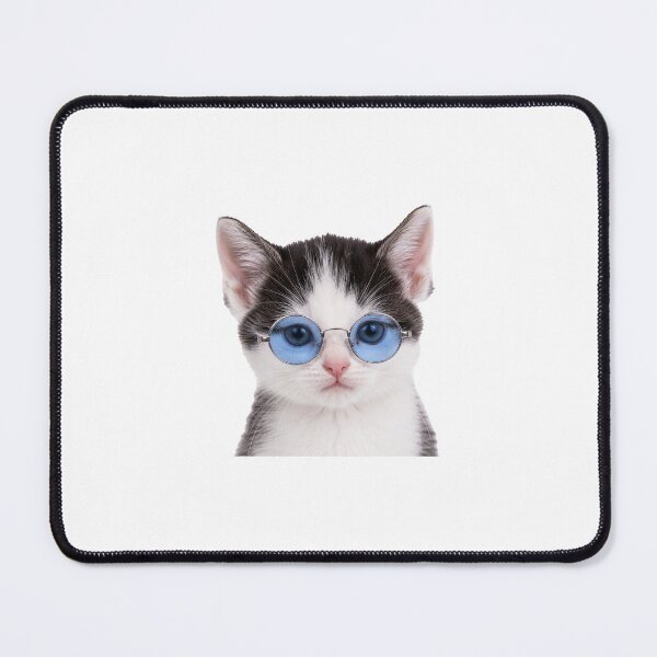 Item preview, Cute John Kitten in blue glasses designed and sold by Anne Londez Studio.