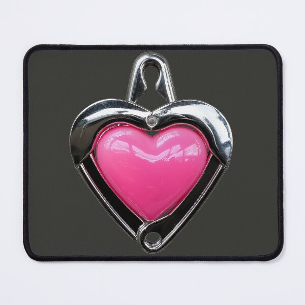 Item preview, Safety pin shaped around glossy pink heart designed and sold by ChernivtsiSkoda.