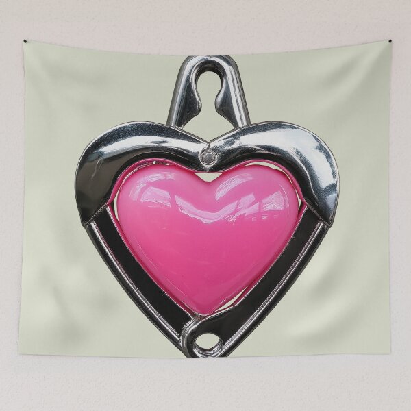 Item preview, Safety pin shaped around glossy pink heart designed and sold by ChernivtsiSkoda.