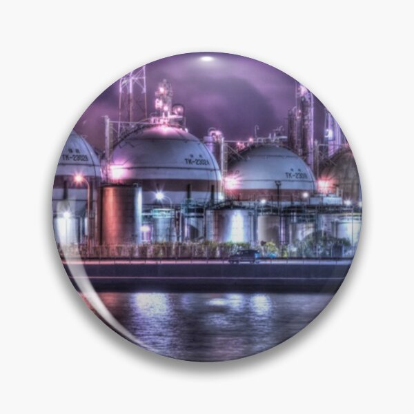 Item preview, Urban Refinery Glow Techno Industrial Landscape designed and sold by EchoWave11.
