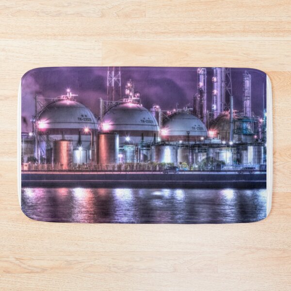 Item preview, Urban Refinery Glow Techno Industrial Landscape designed and sold by EchoWave11.