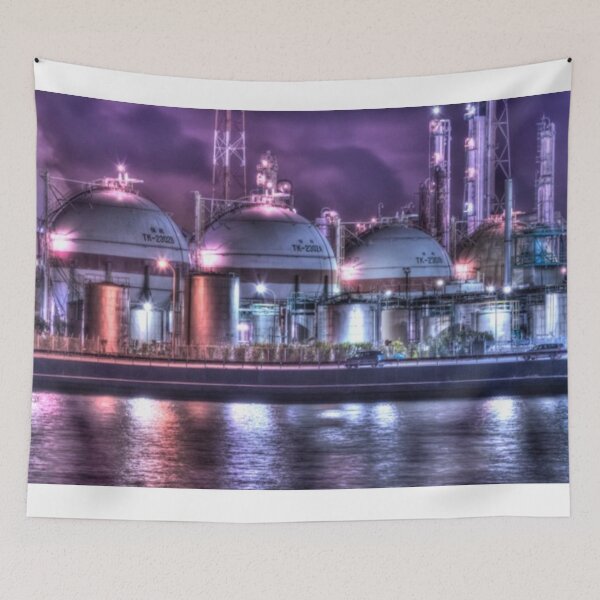 Item preview, Urban Refinery Glow Techno Industrial Landscape designed and sold by EchoWave11.