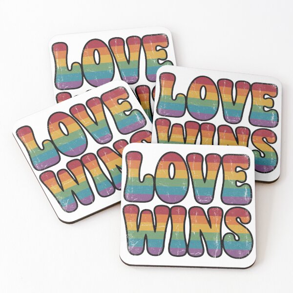 Item preview, Love Wins Retro 70s Rainbow Pride Typography designed and sold by ryanguas.