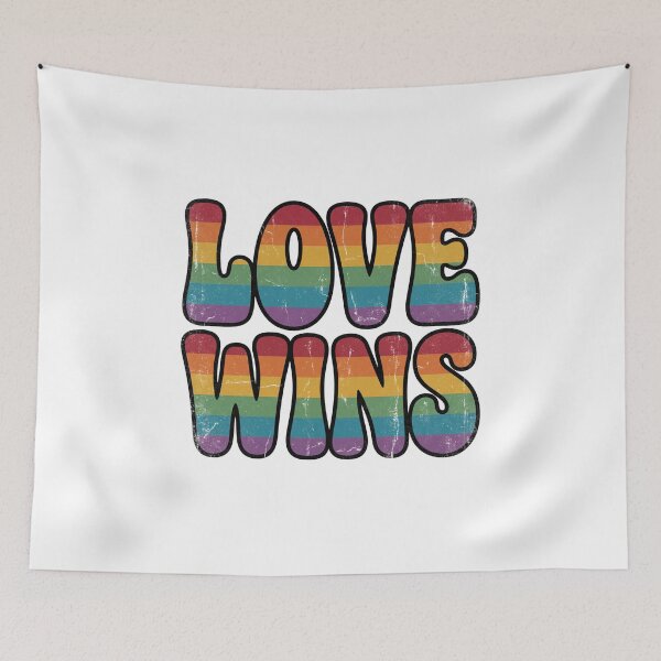 Item preview, Love Wins Retro 70s Rainbow Pride Typography designed and sold by ryanguas.