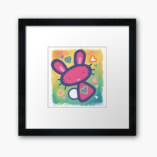 Raspberry Love Bunny Framed Art Print