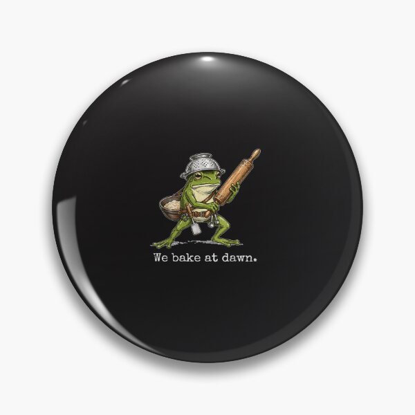 Item preview, Funny Frog We Bake At Dawn Retro Baking Frog Meme Design designed and sold by kiralynstration.