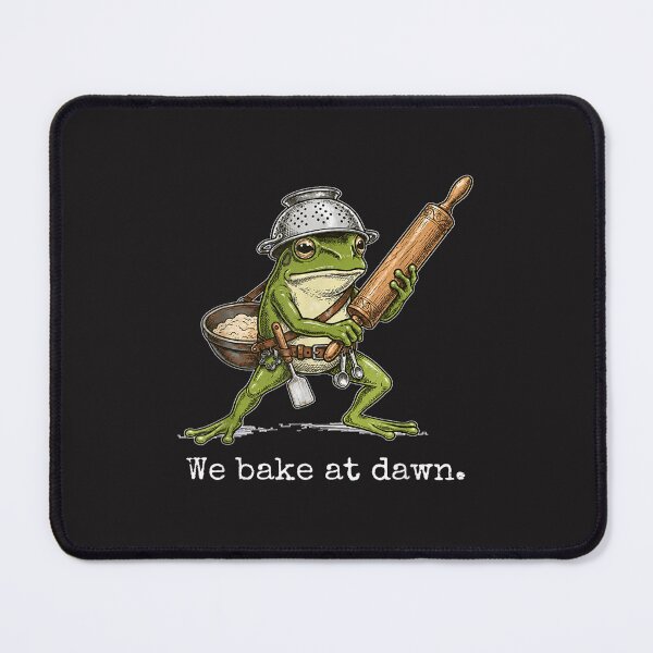 Item preview, Funny Frog We Bake At Dawn Retro Baking Frog Meme Design designed and sold by kiralynstration.