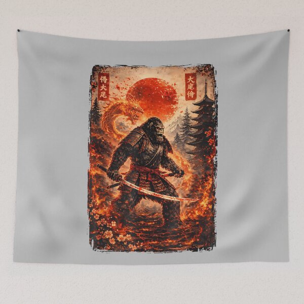 Item preview, Samurai Bigfoot Japanese Vintage Graphic Ukiyo-e Art Funny designed and sold by mjohnson9.