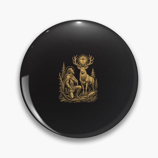 Item preview, St Hubert And The Stag Christian Hunter Vintage Religious Art designed and sold by kiralynstration.