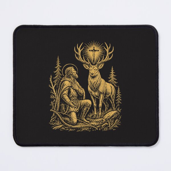 Item preview, St Hubert And The Stag Christian Hunter Vintage Religious Art designed and sold by kiralynstration.