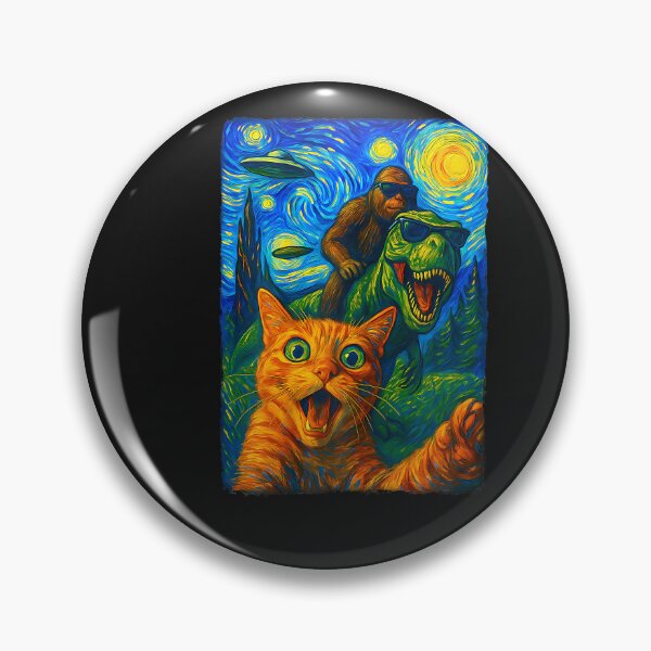 Item preview, Cat T-Rex Bigfoot UFO Selfie designed and sold by FrankIsabel.