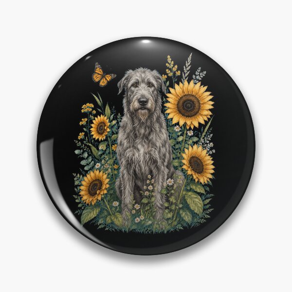 Artikelvorschau, Irischer Wolfshund mit Sonnenblume Cottagecore-Kunst Hundebesitzer entworfen und verkauft von TerryConnells.