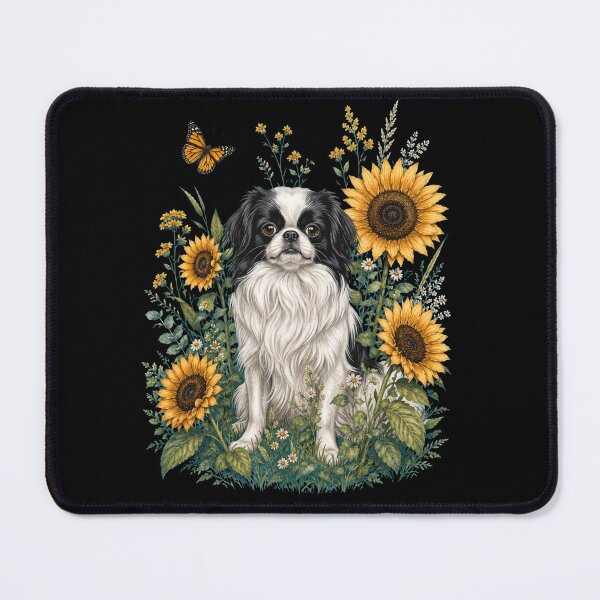 Item preview, Japanese Chin With Sunflower Cottagecore Art Dog Owner designed and sold by TerryConnells.