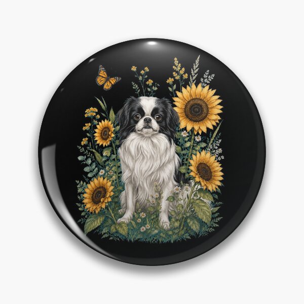 Item preview, Japanese Chin With Sunflower Cottagecore Art Dog Owner designed and sold by TerryConnells.