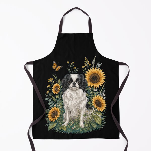 Item preview, Japanese Chin With Sunflower Cottagecore Art Dog Owner designed and sold by TerryConnells.