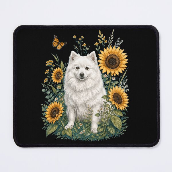 Item preview, Japanese Spitz With Sunflower Cottagecore Art Dog Owner designed and sold by TerryConnells.