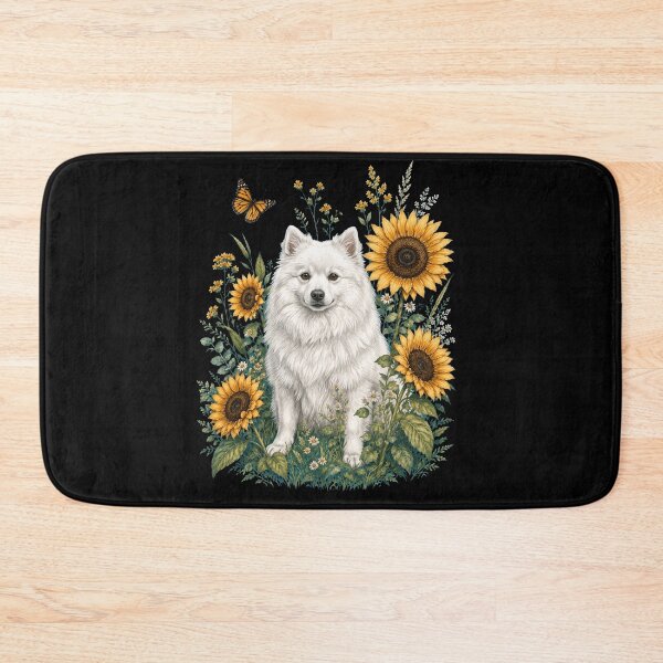 Item preview, Japanese Spitz With Sunflower Cottagecore Art Dog Owner designed and sold by TerryConnells.