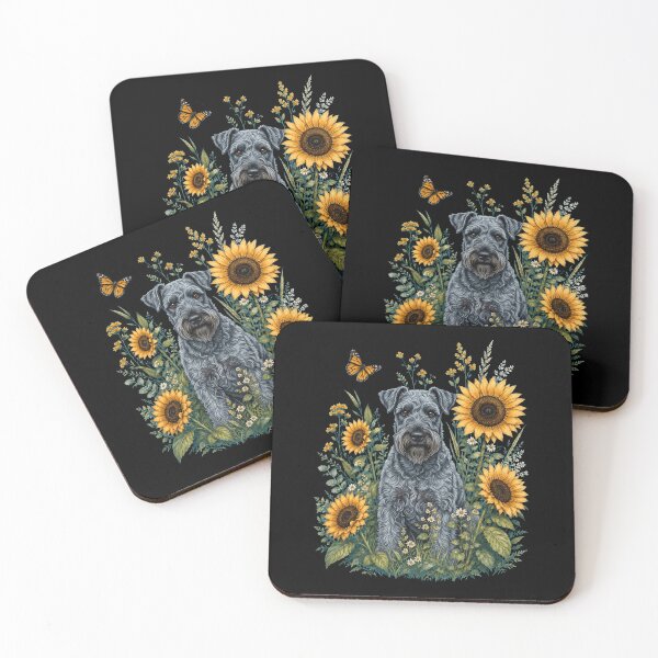 Item preview, Kerry Blue Terrier With Sunflower Cottagecore Art Dog Owner designed and sold by TerryConnells.