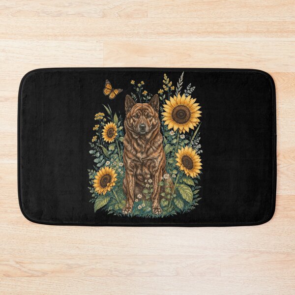 Item preview, Kai Ken With Sunflower Cottagecore Art Dog Owner designed and sold by TerryConnells.