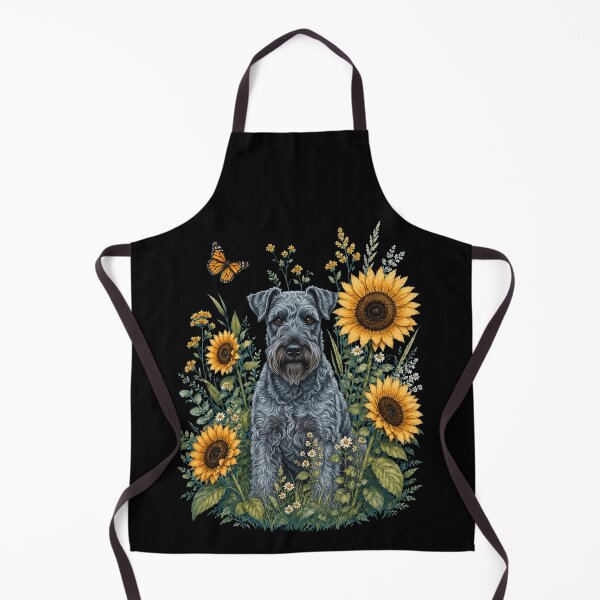 Item preview, Kerry Blue Terrier With Sunflower Cottagecore Art Dog Owner designed and sold by TerryConnells.