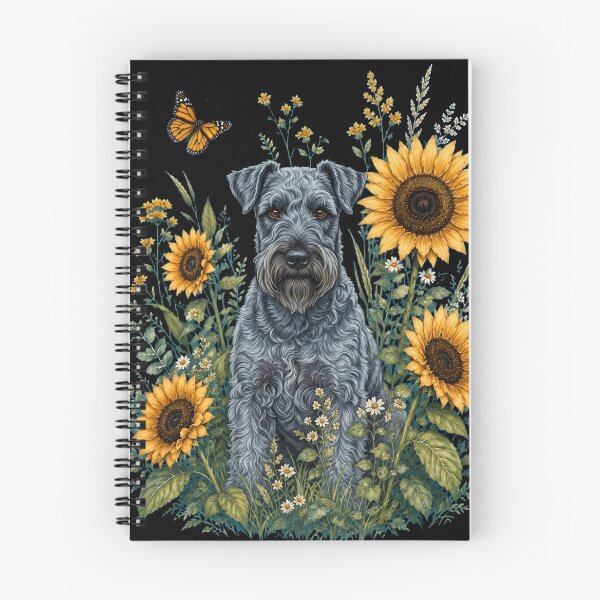 Item preview, Kerry Blue Terrier With Sunflower Cottagecore Art Dog Owner designed and sold by TerryConnells.