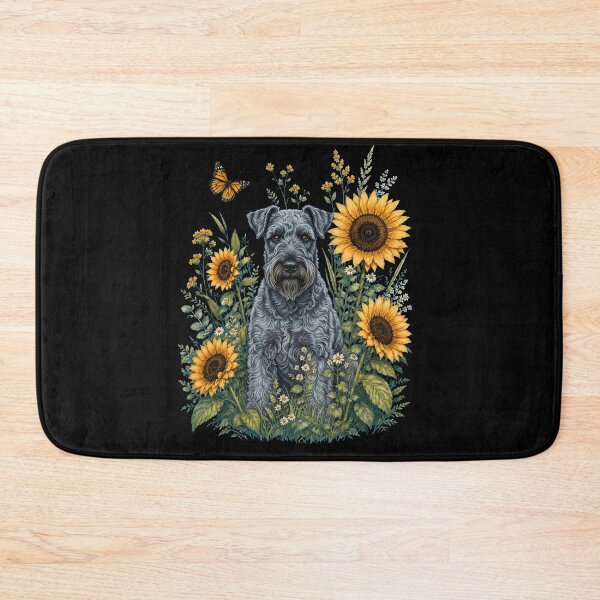 Item preview, Kerry Blue Terrier With Sunflower Cottagecore Art Dog Owner designed and sold by TerryConnells.