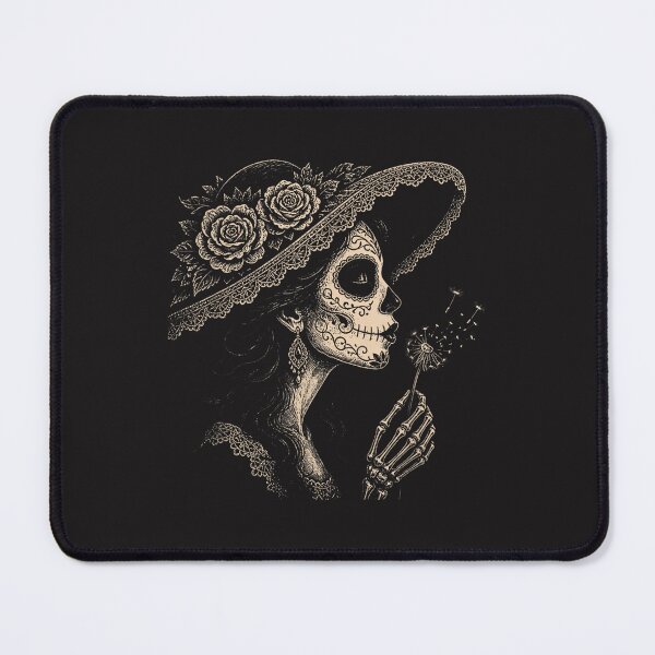 Item preview, La Catrina Blowing Dandelion Gothic Sugar Skull Retro Design designed and sold by kiralynstration.