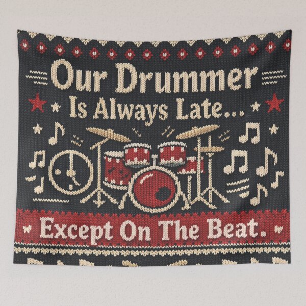 Item preview, Our Drummer Late Beat Drum Knitting Pattern designed and sold by Mauswohn.