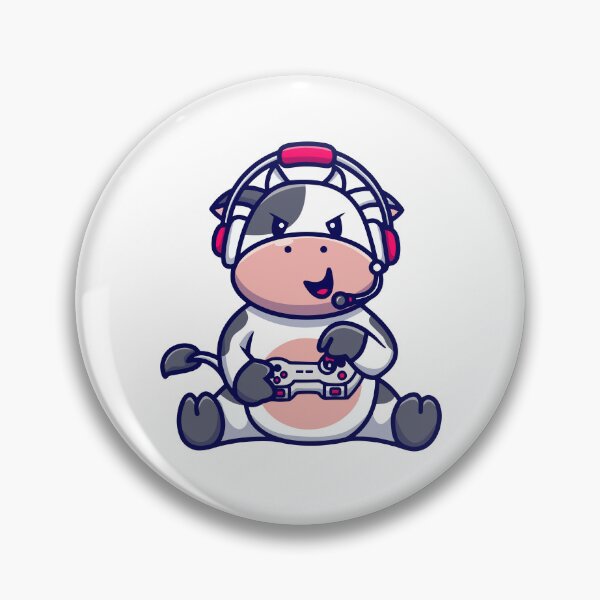 Item preview, Cute Gamer Cow Playing Video Games Cartoon designed and sold by achristiaf.