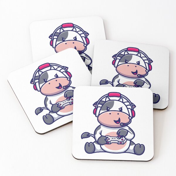 Item preview, Cute Gamer Cow Playing Video Games Cartoon designed and sold by achristiaf.
