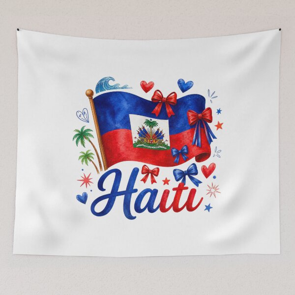 Item preview, Haiti Flag Day Haitian Pride Retro Patriotic Women Design designed and sold by kiralynstration.