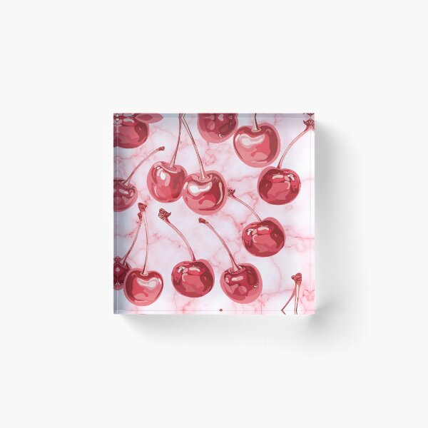 Item preview, Sweet Cherry Pattern on Pink Marble Background designed and sold by PMSNshop.