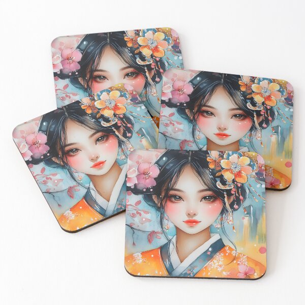 Item preview, Elegant Woman in Floral Harmony and Colorful Attire designed and sold by Artessie.