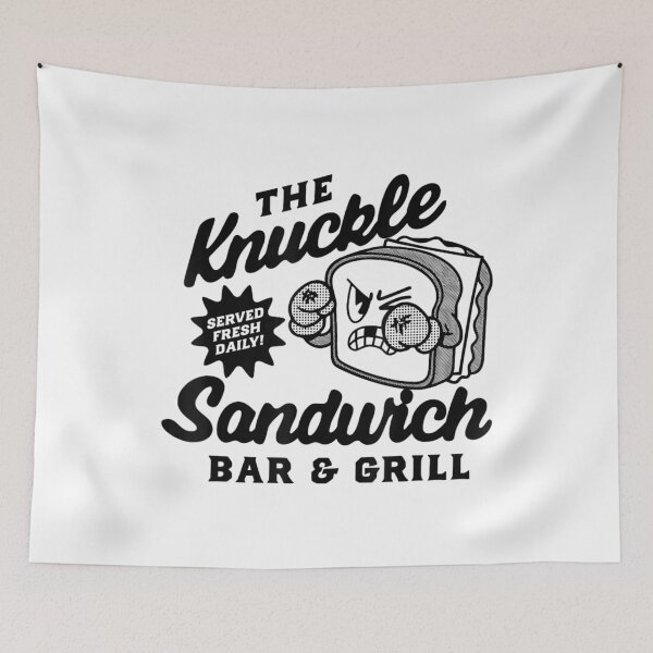 Item preview, Knuckle Sandwich Bar And Grill Funny Retro Fighting Food Design designed and sold by kiralynstration.