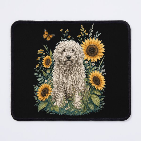 Item preview, Komondor With Sunflower Cottagecore Art Dog Owner designed and sold by TerryConnells.